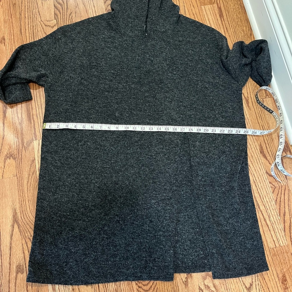 Grey Poncho Hooded Sweater - Picture 6 of 7